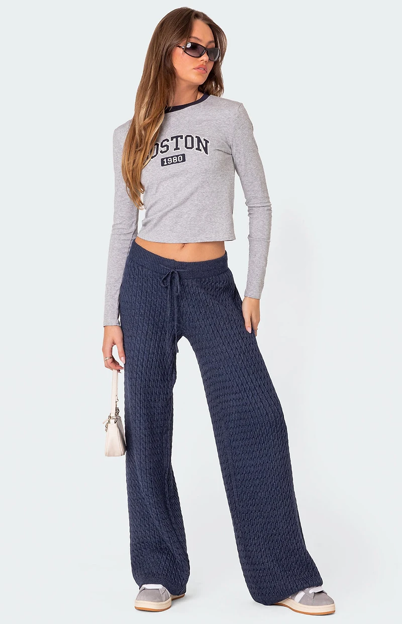 Edikted Portia Relaxed Cable Knit Pants