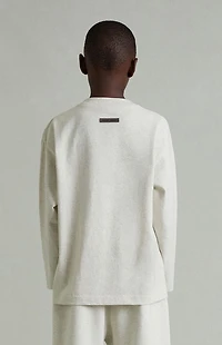 Fear of God ESSENTIALS Kids Heather Oatmeal Classic Long Sleeve T-Shirt
