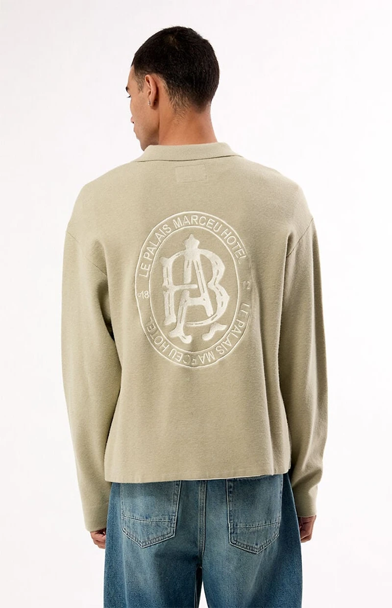 Pacsun Green Le Palais Quarter Zip Polo Sweater
