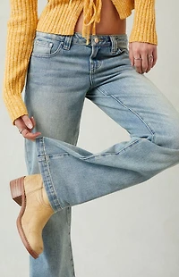 Pacsun Charlie Low Rise Baggy Bootcut Jeans Light Blue