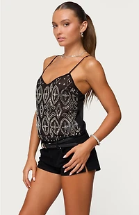 Edikted Kaleesy Beaded Tank Top