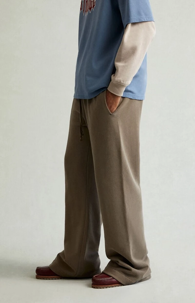 Pacsun Brown Fleece Baggy Bootcut Sweatpants