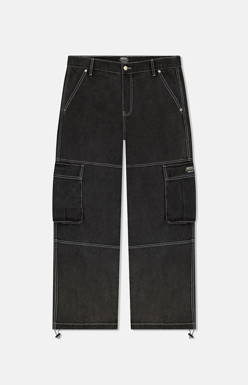 WeSC America Inc Black Wash Baggy Denim Cargo Pants