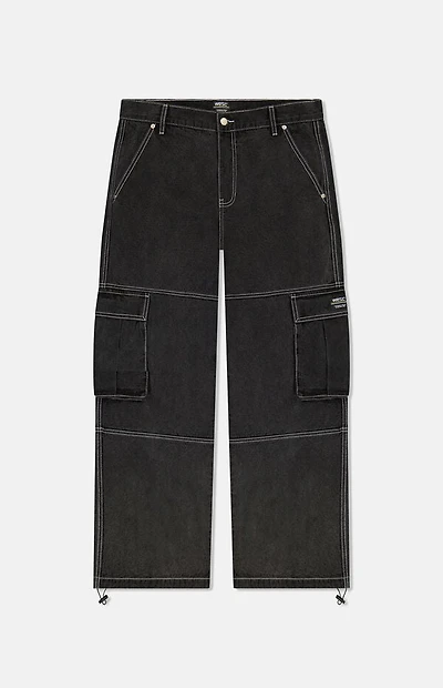 WeSC America Inc Black Wash Baggy Denim Cargo Pants