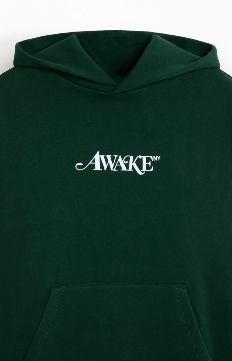 Awake NY Green Classic Logo Hoodie