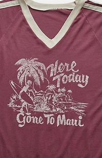 PS VINTAGE 80s Here Today Gone to Maui V-neck Graphic T-Shirt
