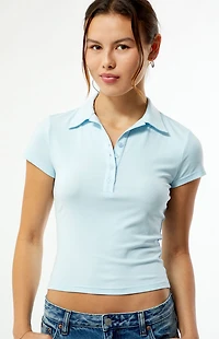 Your Favorite Margot Button Front Fitted Polo Shirt