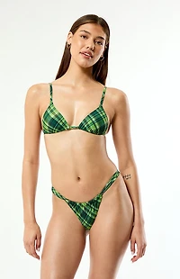 Snorkelbear Plaid Cosmic High Cut Curtain Bikini Bottom