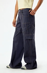 Pacsun Navy Low Rise Baggy Cargo Pants