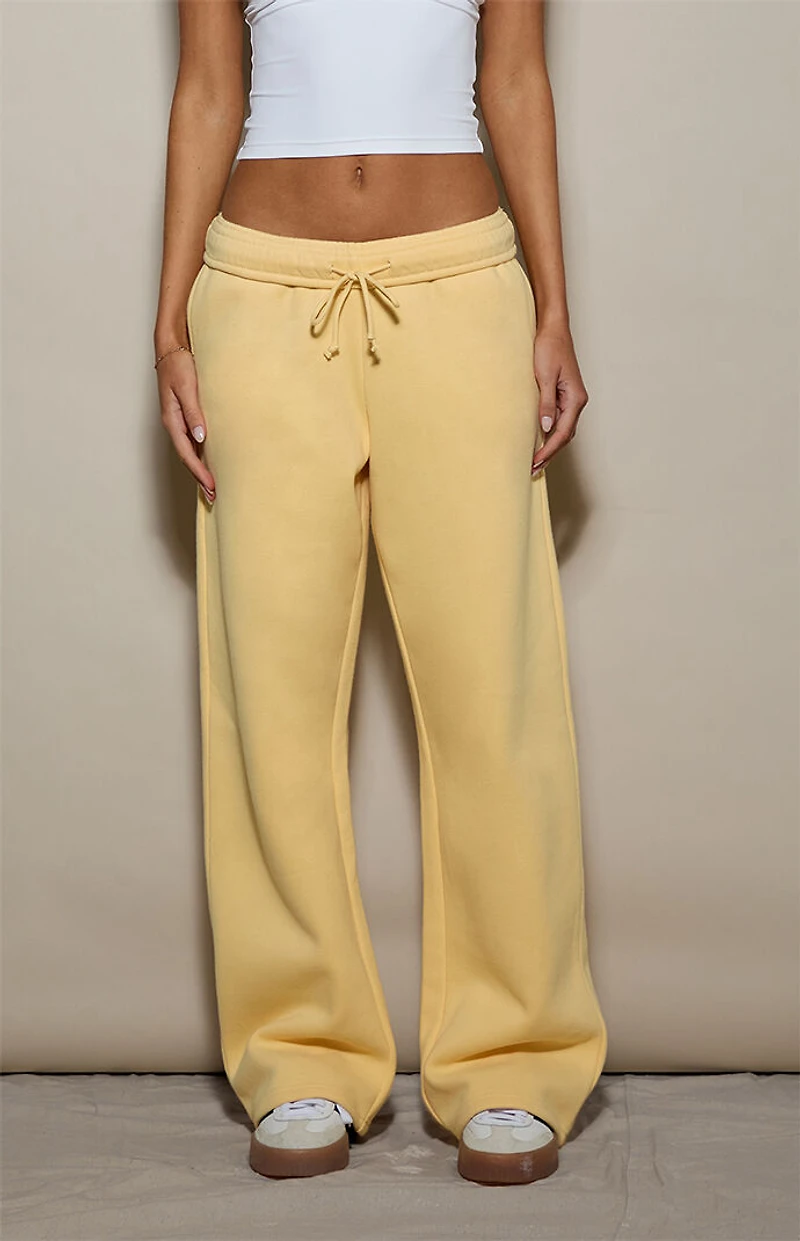 Pacsun Yellow Ultra Soft Fleece Baggy Sweatpants