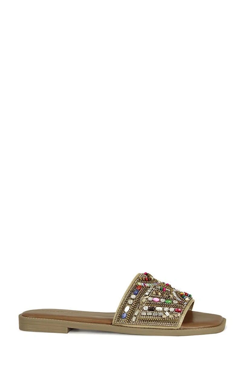 AZALEA WANG Women's Tan Essere Flat Sandals