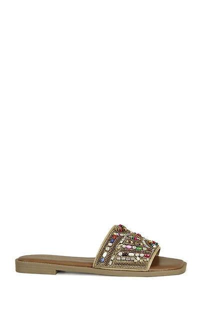 AZALEA WANG Women's Tan Essere Flat Sandals