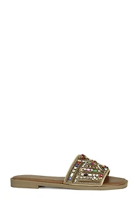 AZALEA WANG Women's Tan Essere Flat Sandals