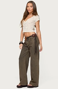 Edikted Kristal Twist Front V Neck Top