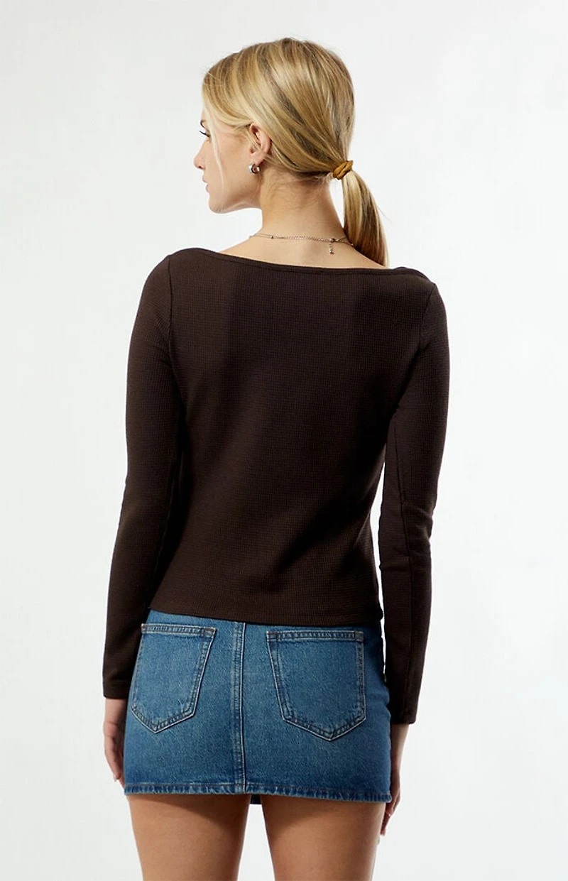Your Favorite Jodi Long Sleeve Waffle Knit Top