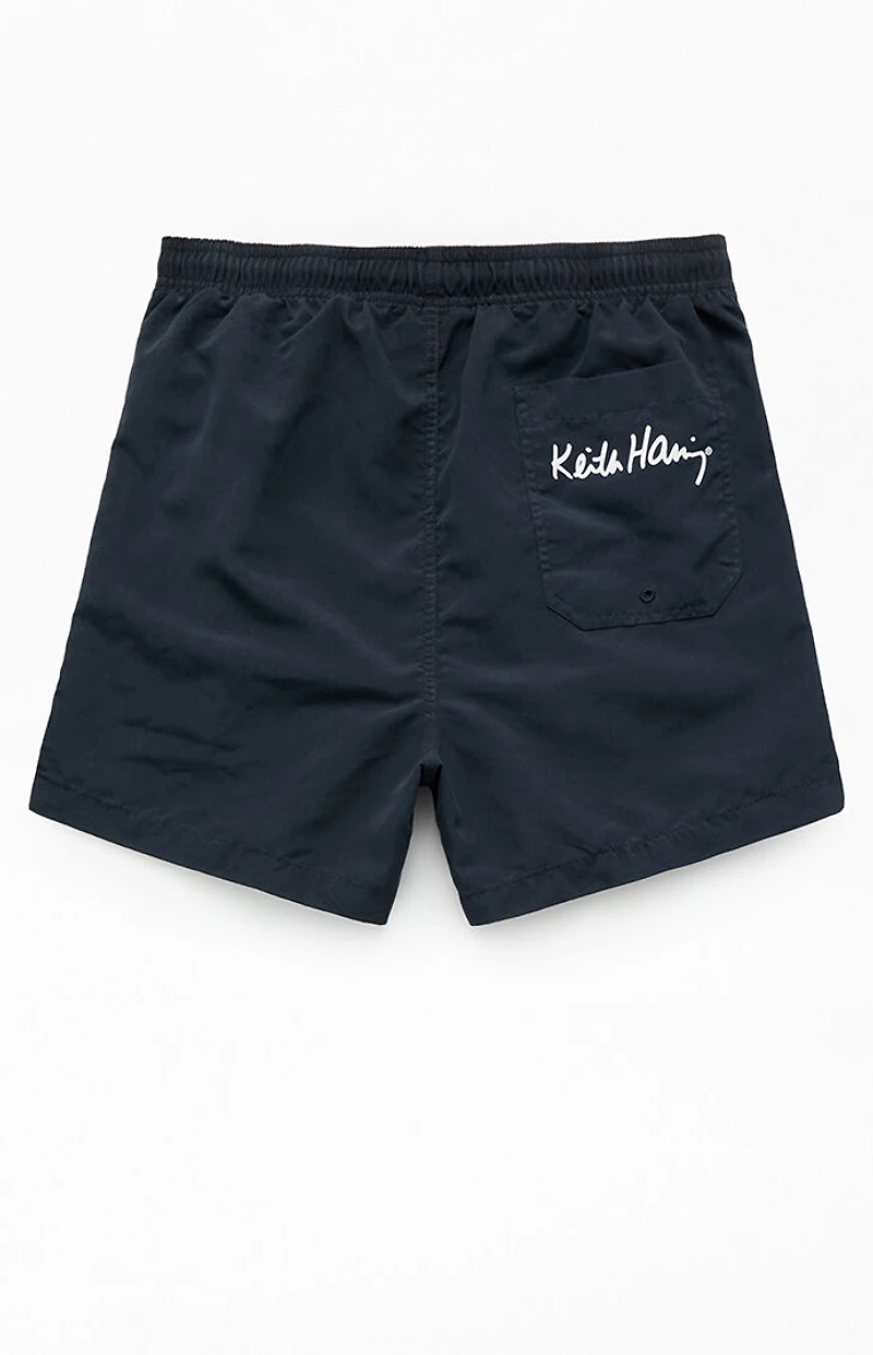 Keith Haring Heart 4" Swim Trunks