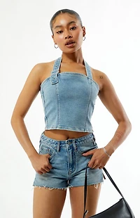 Pacsun Bella Denim Halter Top