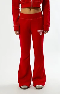 True Religion Crystal Wing Big T Flare Sweatpants