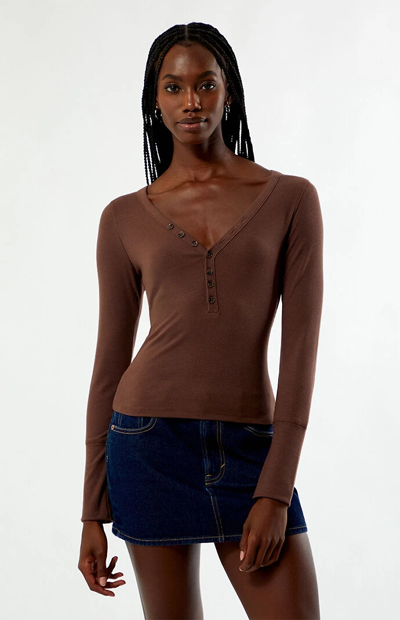 Your Favorite Payton Long Sleeve Henley Top