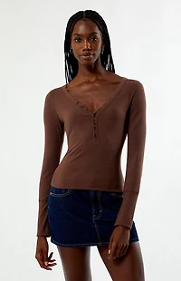 Your Favorite Payton Long Sleeve Henley Top