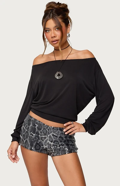 Edikted Nannie Off Shoulder Oversized Top