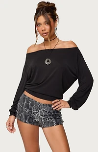 Edikted Nannie Off Shoulder Oversized Top