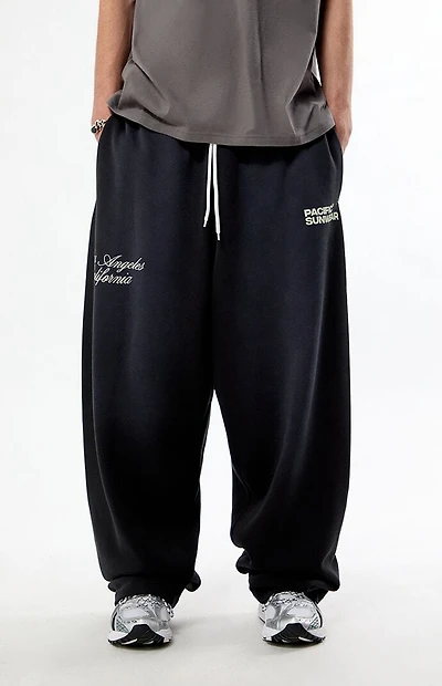 Pacsun Washed Black Terrain Straight Leg Sweatpants