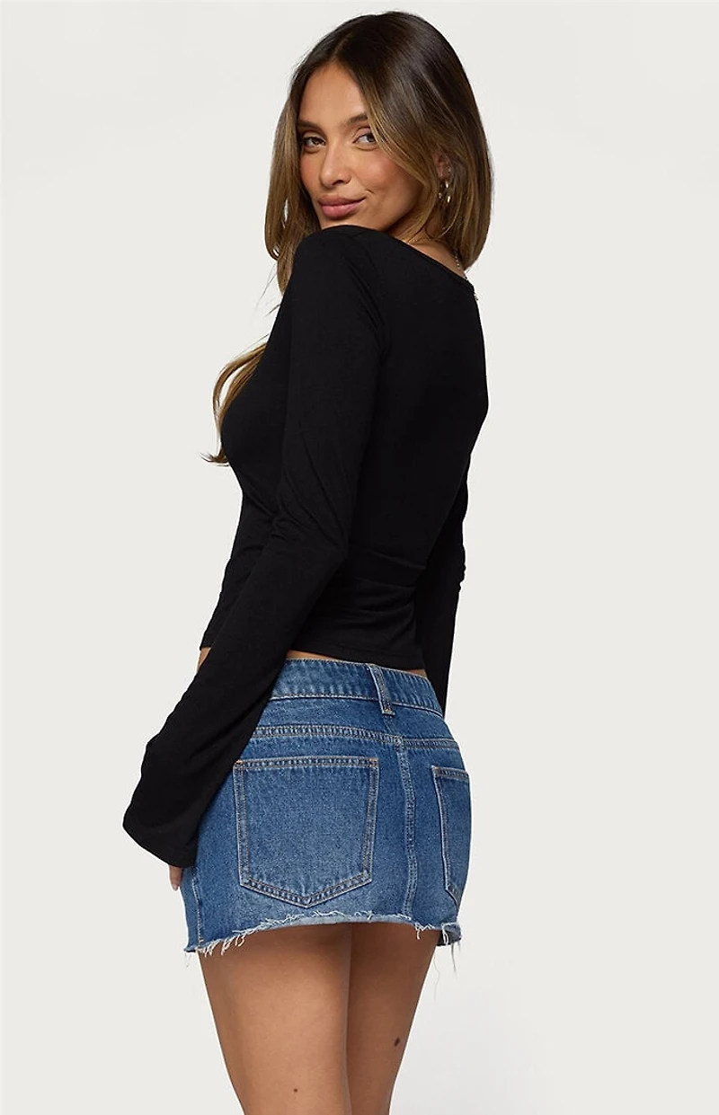 Edikted Olina Long Sleeve Keyhole Top