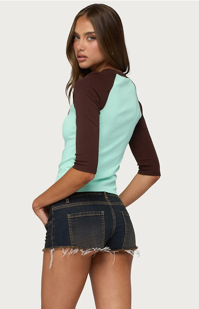 Edikted Irva Contrast Raglan Top