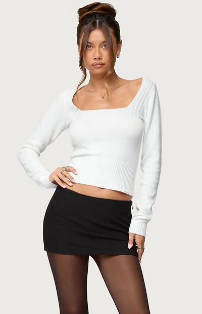 Edikted Kerry Square Neck Knit Top