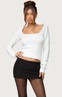 Edikted Kerry Square Neck Knit Top