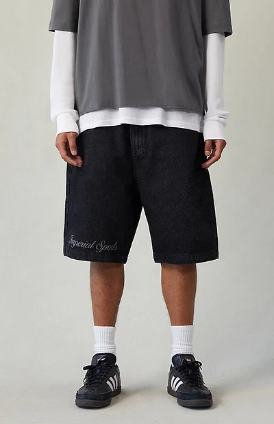 Pacsun Imperial Sports Guild Black Baggy Denim Shorts
