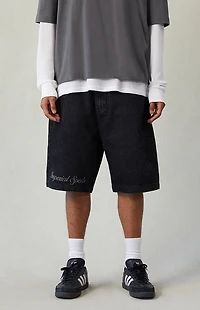 Pacsun Imperial Sports Guild Black Baggy Denim Shorts