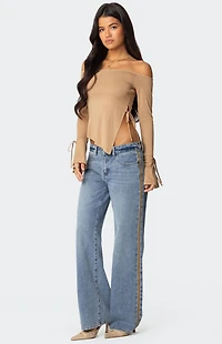 Edikted Jeni Asymmetric Off Shoulder Top