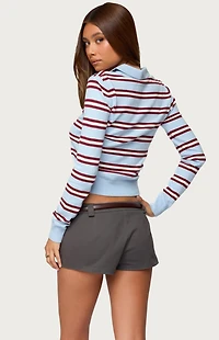 Edikted Brayden Striped Polo Sweater