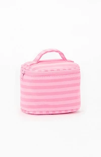 John Galt Pink Striped Makeup Bag