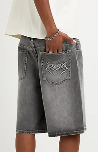 Pacsun Parker Baggy Jean Shorts Black Wash