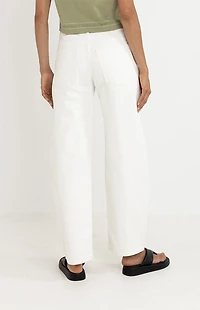 Rhythm White Low Rise Barrel Jeans