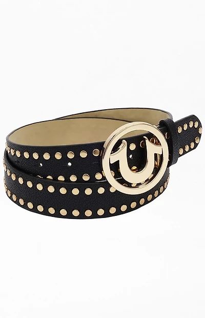 True Religion Studded Horseshoe Logo Belt