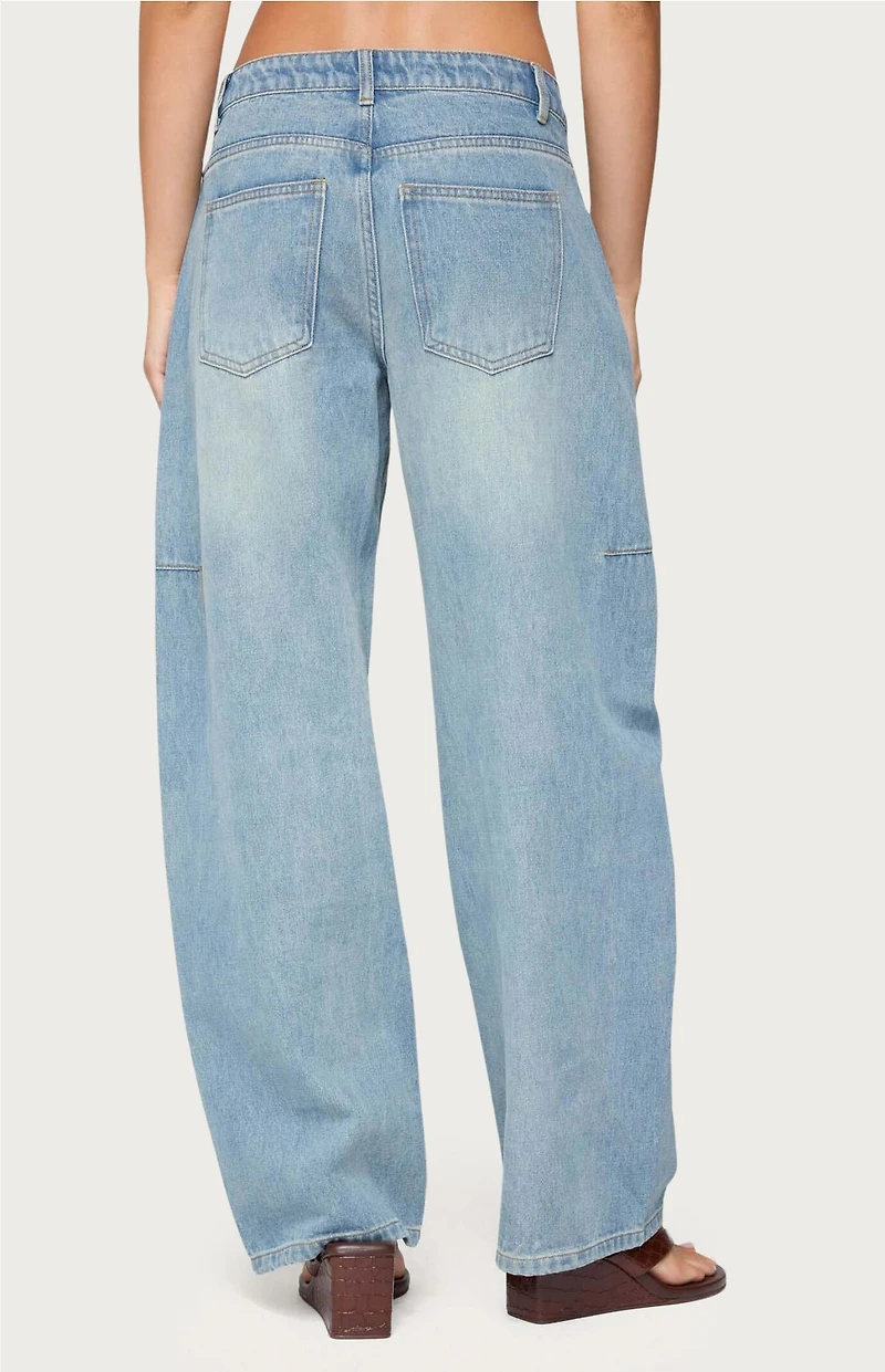 Edikted Korie Barrel Leg Low Rise Jeans