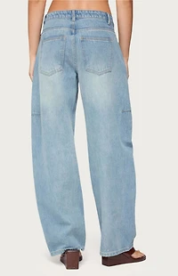 Edikted Korie Barrel Leg Low Rise Jeans