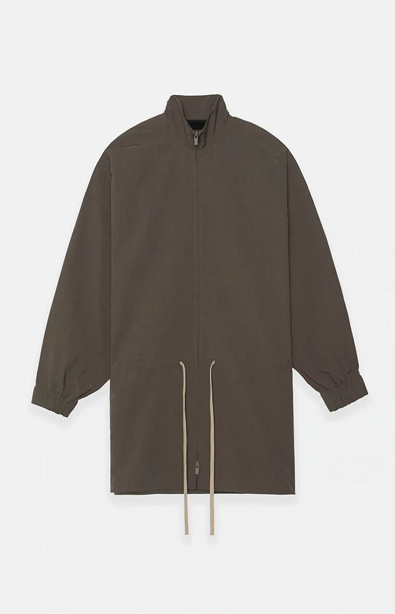 Fear of God ESSENTIALS Brown Military Nylon Mock Neck Anorak Jacket