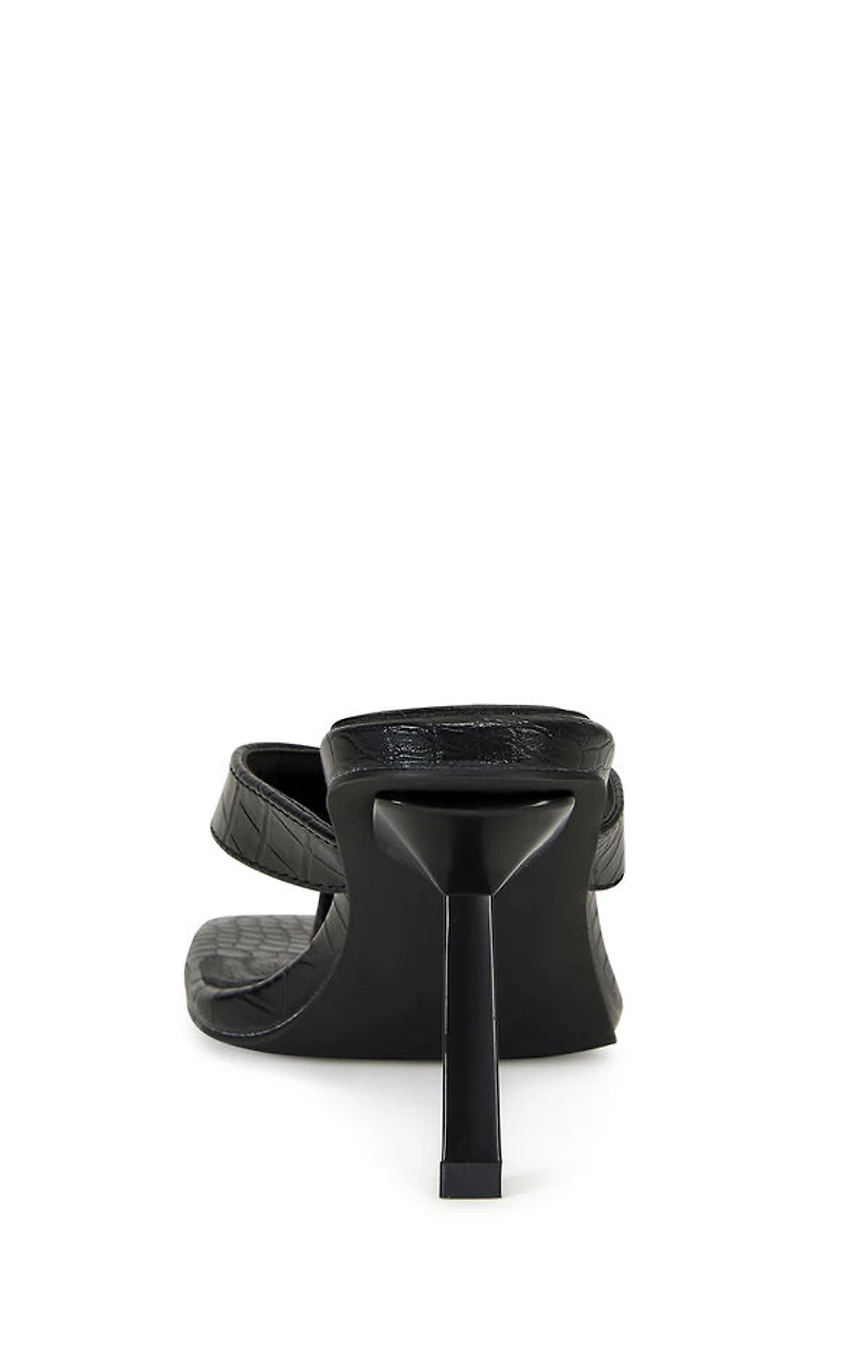 AZALEA WANG Women's Black Umberta Crocodile Skin Stiletto Heels