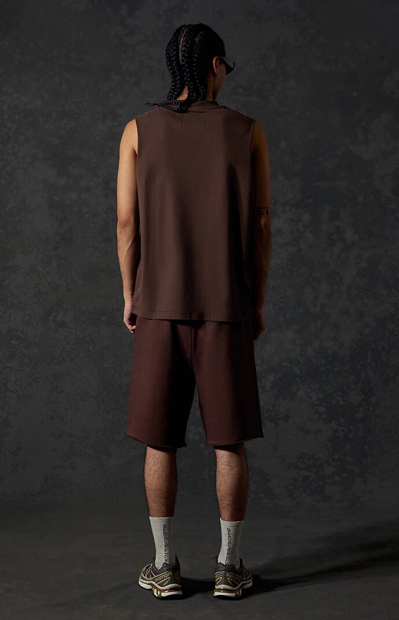A.R.C. Brown Standard Long Fleece Sweat Shorts