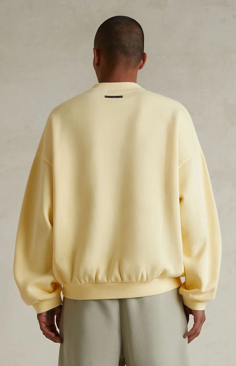 Fear of God ESSENTIALS Garden Yellow '90s Fit Fleece Crew Neck Sweatshirt