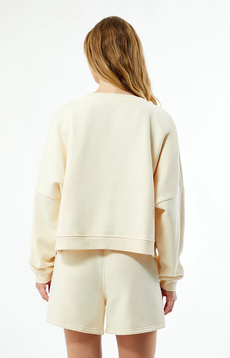 Rhythm Cream Logo Crew Neck Sweatshirt