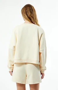 Rhythm Cream Logo Crew Neck Sweatshirt