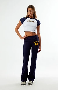 HYPE & VICE Michigan Wolverines Fold-Over Yoga Pants