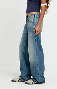 Pacsun Zoe Low Rise Girlfriend Jeans Tinted Medium Blue