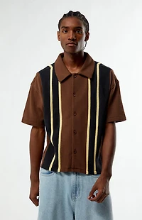Pacsun Brown Sloan Textured Camp Shirt